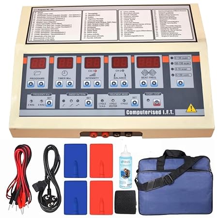 IFT Machine Mini IFT Advance Machine Interferential Therapy Unit with One Year Warranty (IFT Machine for Physiotherapy 65 Program)