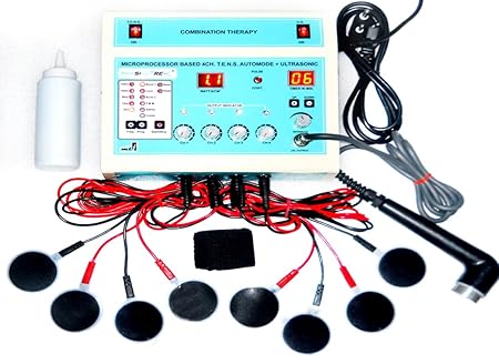 PHYSIOTREX® 2 and 4 Channel Electrotherapy Equipments | Ultrasound Machine for Physiotherapy | Ultrasonic With TENS | With 1 Year Warranty - Random Color (Light Green, 4 Channels Heavy)