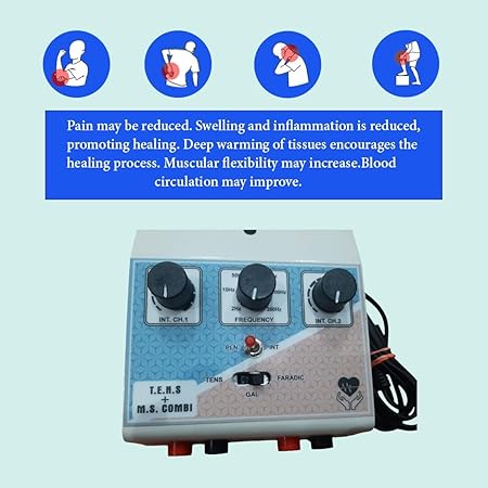 Mini Tens EMS Combo Machine For Physiotherapy | Mini Tens 2 channel + MS Muscle Stimulator Combi Machine For Physiotherapy electrotherapy Device