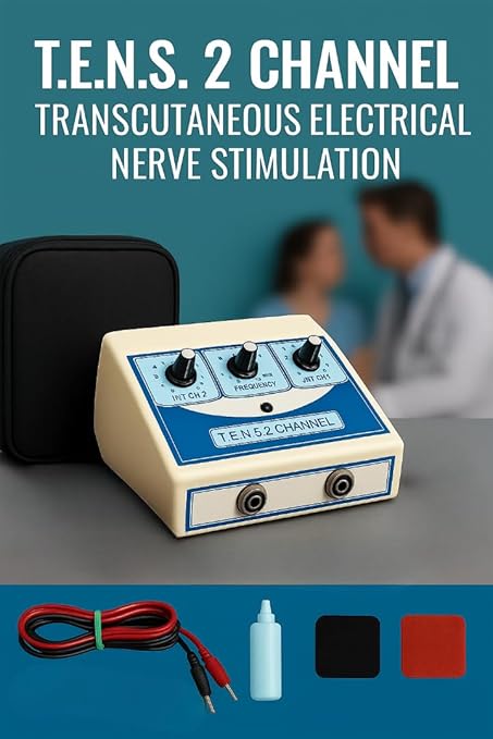 NJVJ Mini Tens 2 Channel Machine For Physiotherapy | TENS (Transcutaneous Electrical Nerve Stimulation) Machine for Physiotherapy Nerve Stimulator Physiotherapy Electrotherapy for Pain Relief
