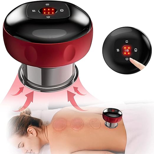 Clefairy Electric Cupping Set,Smart Red Light Electric Cupping Therapy Machine With 12 Gears Vacuum Cupping Massager Rechargeable Gua Sha Cupping Therapy Set Back Neck Electric Cupping Massager