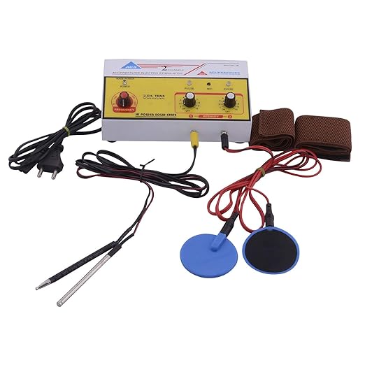 ACS Acupuncture 2 Channel Corded Electric Electro Stimulator for Pain relief (White)