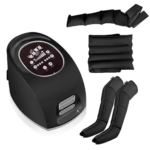 Dvt Device Sequential Intermettint Pneumatic Air Compression Therapy Lymphedema Pump For Lypmhatic Drainage Digital 4 Chamber 3 Modes With 2 Legs,1 Waist,1 Arm Sleeve