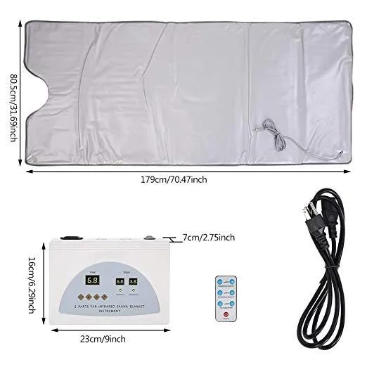 Digital Infrared Health Blanket for Body Slimming | Digital Far Infrared Heat Sauna Blanket 2 Zone Controller with Remote Control Slimming Blanket Detox Therapy Machine Physiotherapy and Weight Loss