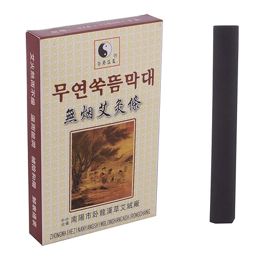 Acupressure 5pcs box Black Traditional Smokeless Moxa Stick Roll 14 * 110mm Moxibustion