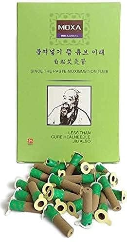 acupuncture Mini Moxa Tube Self-stick Chinese Moxibustion Sticker Therapy Smokeless Burner Heating Acupuncture Point Meridian (180pc)