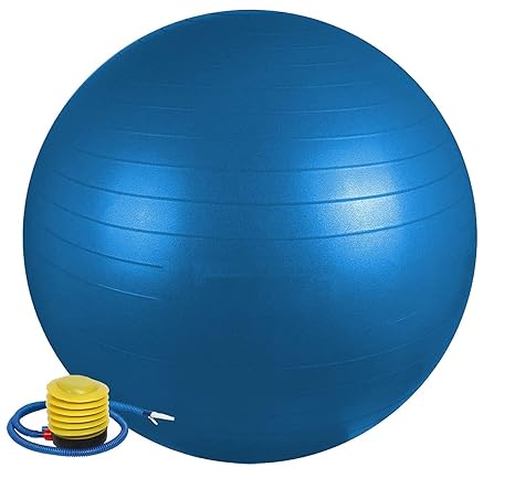 Anti-Burst Rubber Gym Ball with Free Pump – Workout, Yoga Ball for Men & Women – Training Ball, Fitness Ball, Gymnastics Ball, Balance & Stability (Pack of 1, 65cm)