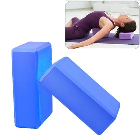 Set of 2 Yoga Blocks for Both Men and Women Fitness, Gym Workout, Foam Blocks, Long Lasting Durability, Comfortable (Multicolour)