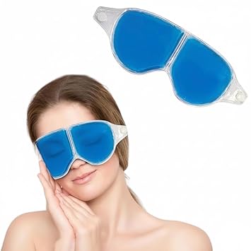 Eye Mask With Cooling Gel | Pack Of 1 | Sleeping Men & Women | Reusable Adjustable Eye Cover For Sleep, Dark Circles & Eye Care | Soft Waterproof Gel Eye Mask – Blue