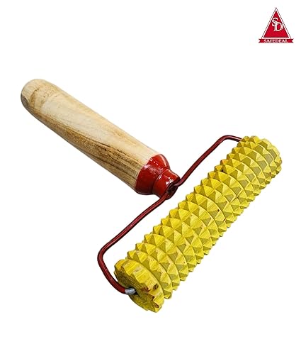 Acupressure Pyramidal Points Hand Roller with Handle - Relaxation Tool Body Massager for Full Body Relief, Beige