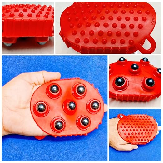 Acupressure 7 Ball Rolling Magnetic Manual 360 Degree Massager Stress Reliever, Multicolour