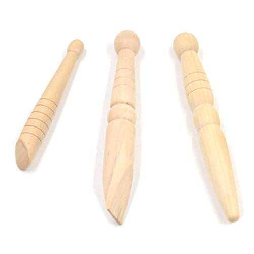 ACS Acupressure Wooden Jimmy-Set Of 3 - Reflexology Wooden Needle Massage Stick For Relaxation