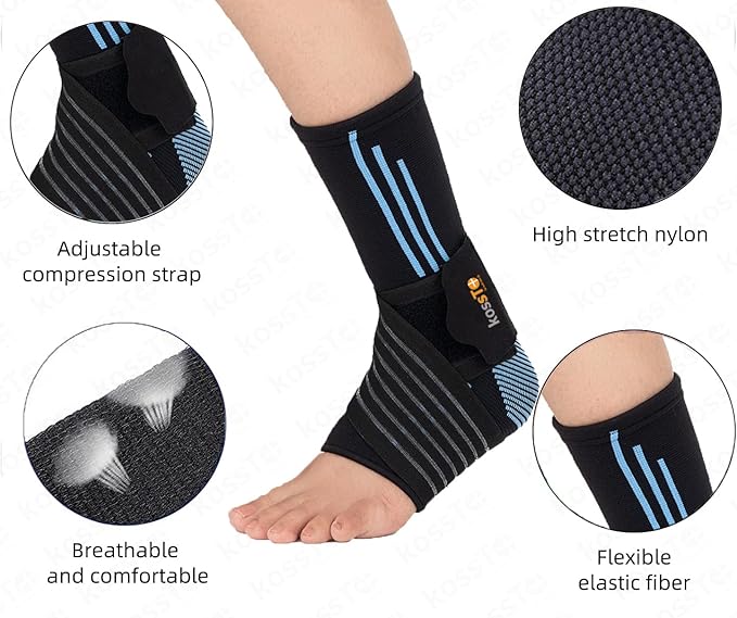 Premium Ankle Brace with Compression Wrap, Ankle Support Brace for sports, Foot Care, Sprain, Injury, Swelling & Pain Relief, Ankle Brace for Men & Women
