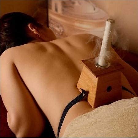 Bamboo wooden Moxa Stand Moxibustion Box Acupuncture Relaxation Roller Stick Holder