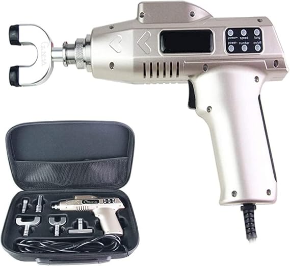 Electric Massage Gun,1200N Chiropractic Adjusting Activator Massager,12Levels Spine Adjustment Correction Tool with 5 Massage Heads-1200N