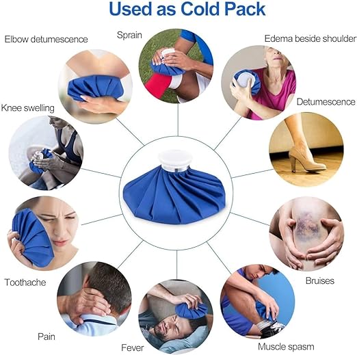 Madison Ice Bag for Cold Hot Water Bag Pain Relief Ice Pack Gel Bag for First Aid Injury for Neck Knee Cold Therapy Back Shoulder,Waist Pain Relief- 1 Pcs - Multi Color