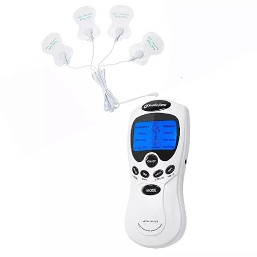 Blueidea 8 in 1 Digital Therapy Machine Electric Muscle Stimulator Device with Acupuncture & Vibration, for Pain Relief, Pulse Massager, 4 Pads with Palm Device