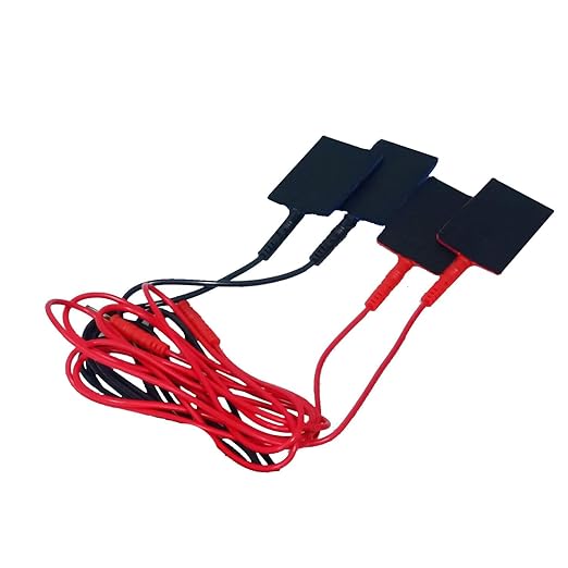 IFT Wire and Pad Electrotherapy Device | IFT Physiotherapy Set of 4 Wires (2 MM Pin) 4 Pads Electrotherapy Pain Relief