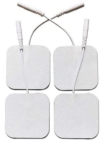 Tens Electrode Pad | Self Adhesive Square Tens Electrodes For Electronic Stimulators Electrode Tens IFT Pads White (PACK 02)