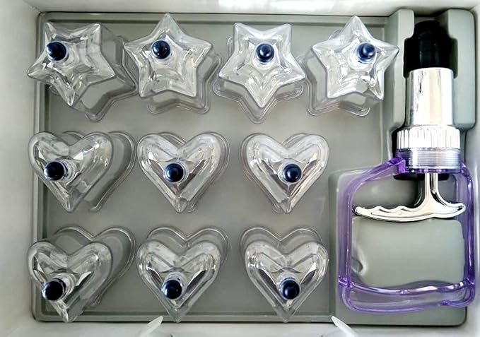 MANAV 10 Pcs Biomagnetic Heart, Shape Chinese Vacuum Cupping Therapy Set 10 Cups Love Heart Shape Plastic Cupping Cups of Cupping Set Plastic PC Vacuum Cupping Suction Cupping