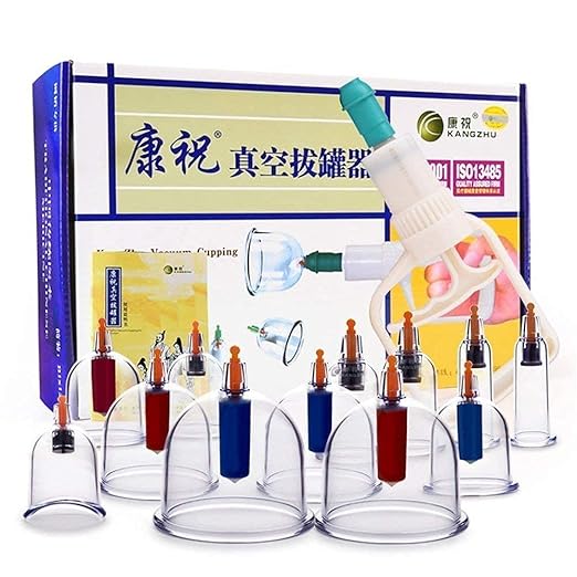 Bio Magnetic Traditional Massage Medical Cupping Suction Acupuncture Chinese Therapy (Multicolour) - Set of 12