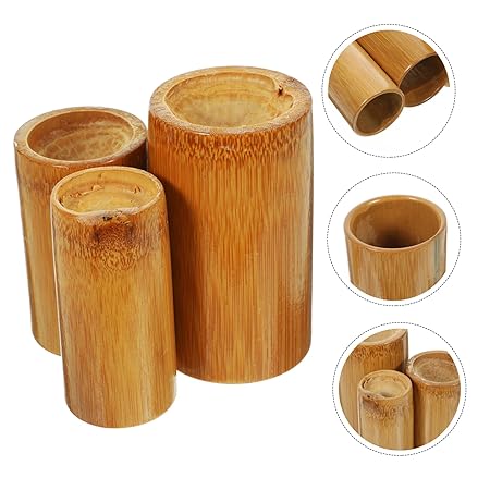 BESPORTBLE Bamboo Cupping Set 3pcs Chiness Traditional Bamboo Cupping Jar Acupuncture Point Chinese Acupoint Cupping Sets Hijama for Cupping Massage Muscle Joints