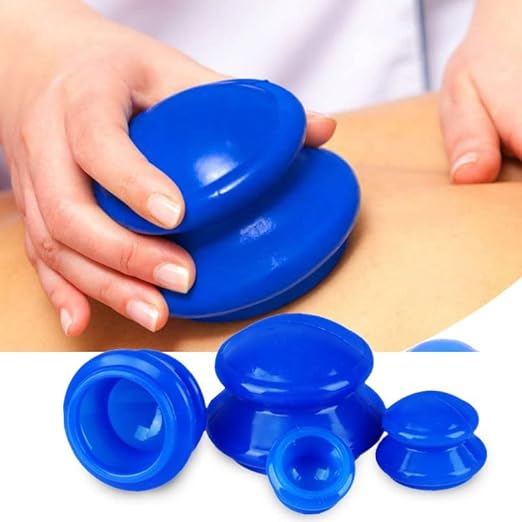 Silicone Cupping Therapy Set Supreme 4 DEEP (4 Sizes) Professional Hard Sturdy Advanced Treatment Cups for Deep Vacuum Suction Massage for Muscle, Joint, Fascia, Lymph