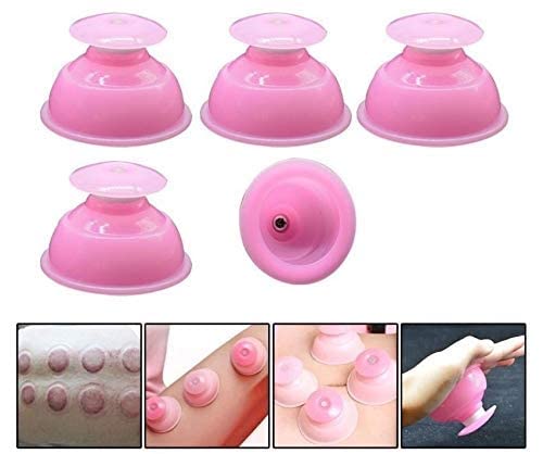 EKIN Whole_Body Acupressure Silicone Professional Vacuum Cupping Therapy Professional Massager Massage Suction Cups Hygroscopic Cup For Pain Relief, 2 PC (Pink)