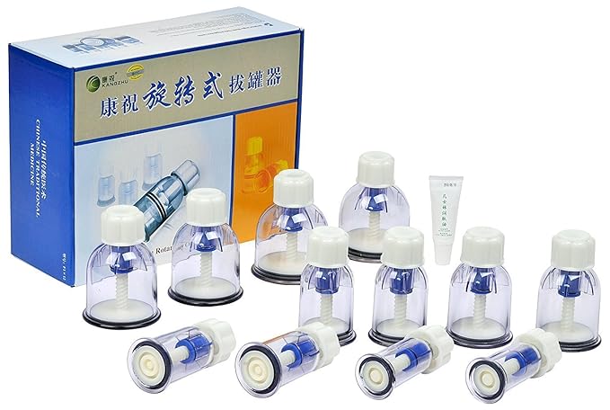 Aci Acupressure Health Care India Kangzhu Rotary Traditional Chinese Cupping Therapy Massage Set - Set Of 12